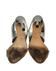 Giuseppe Zanotti Metallic Silver Leather Andrea Mules EU 36