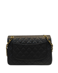 Chanel Black Quilted Caviar Leather Medium Classic Double Flap Bag