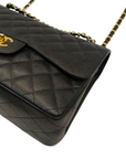 Chanel Black Quilted Caviar Leather Medium Classic Double Flap Bag