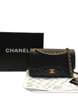 Chanel Black Quilted Caviar Leather Medium Classic Double Flap Bag
