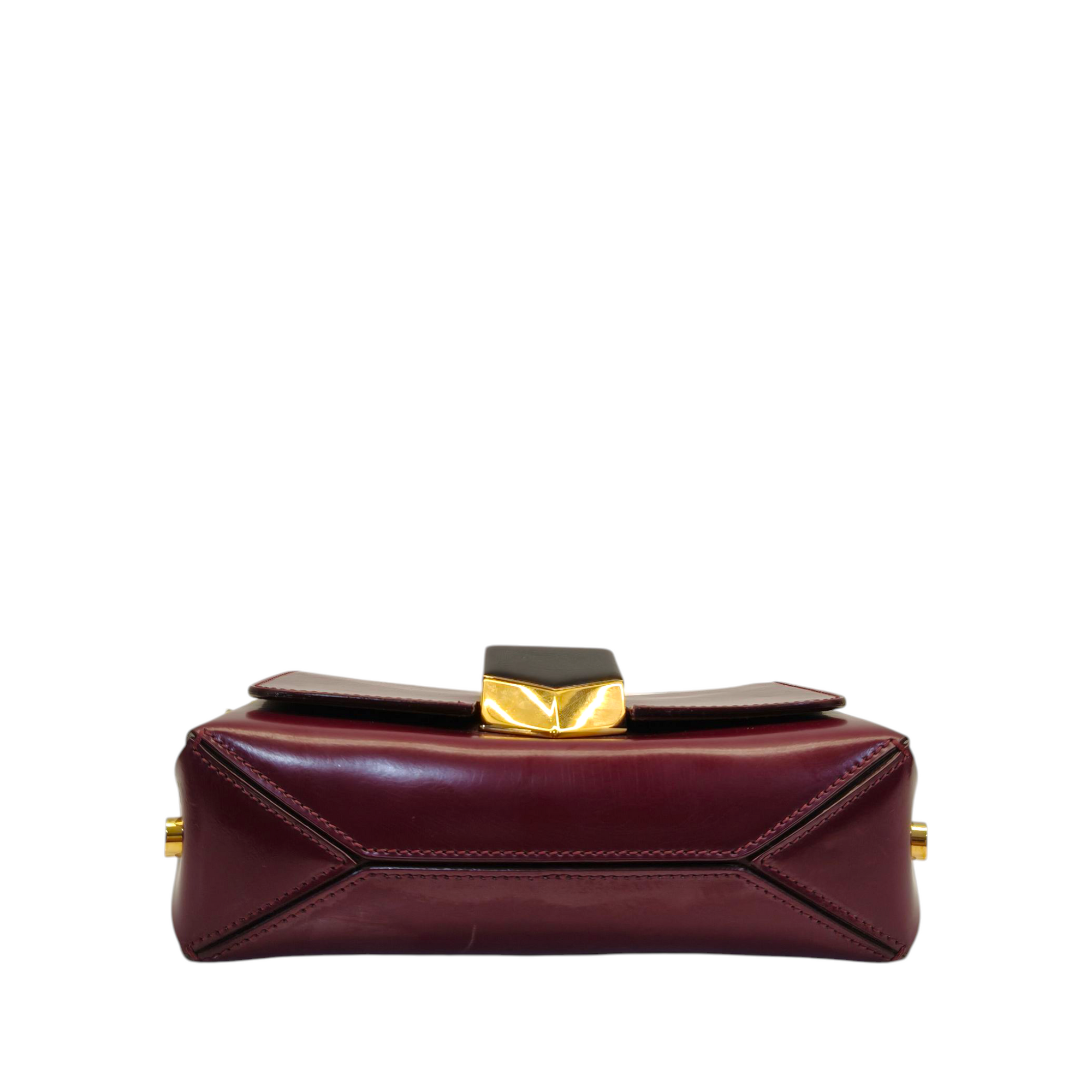 Jimmy Choo Dark Burgundy Leather Lockett Petite Crossbody Bag