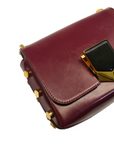 Jimmy Choo Dark Burgundy Leather Lockett Petite Crossbody Bag