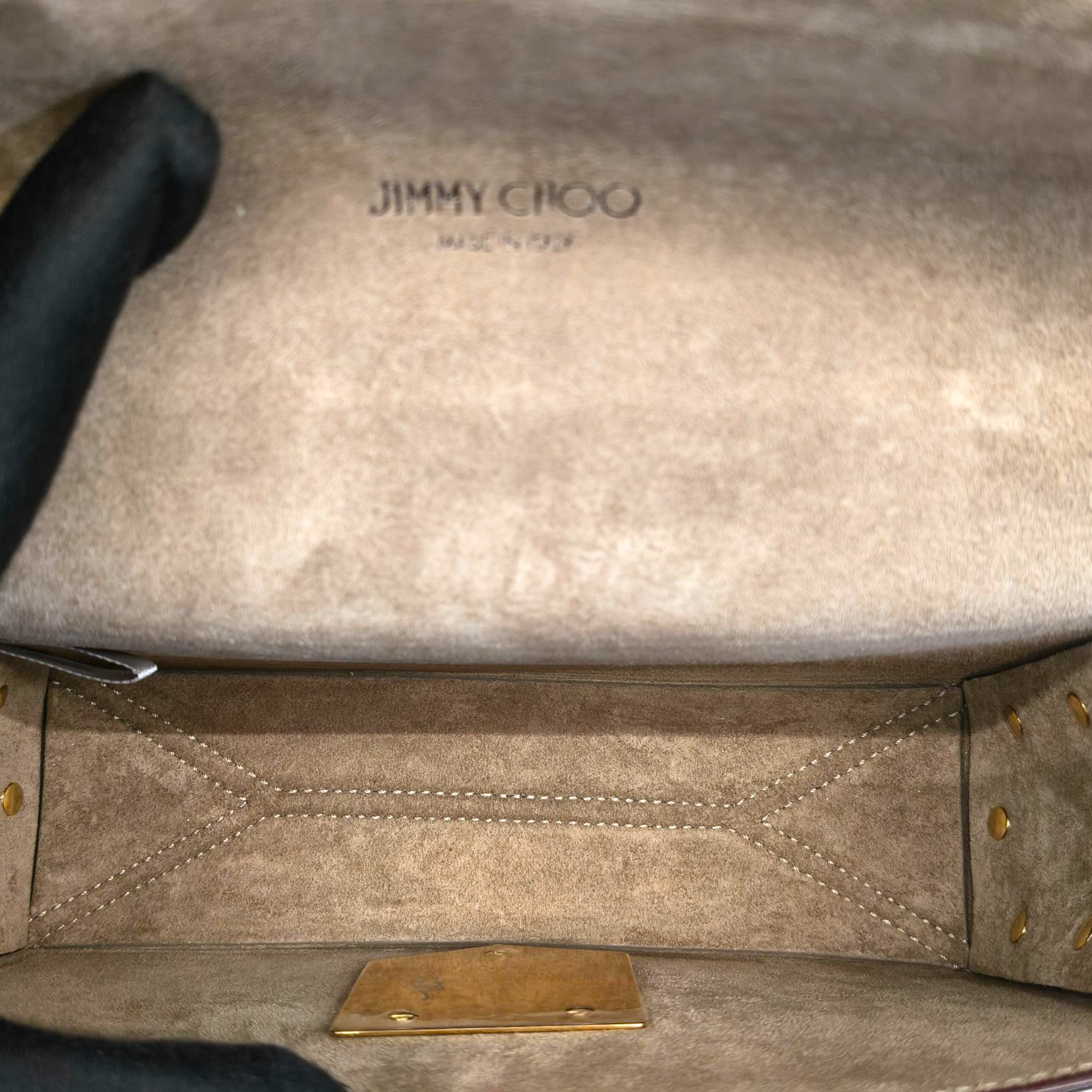 Jimmy Choo Dark Burgundy Leather Lockett Petite Crossbody Bag