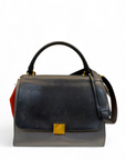 Celine Tri Colour Leather and Saude Medium Trapeza Bag