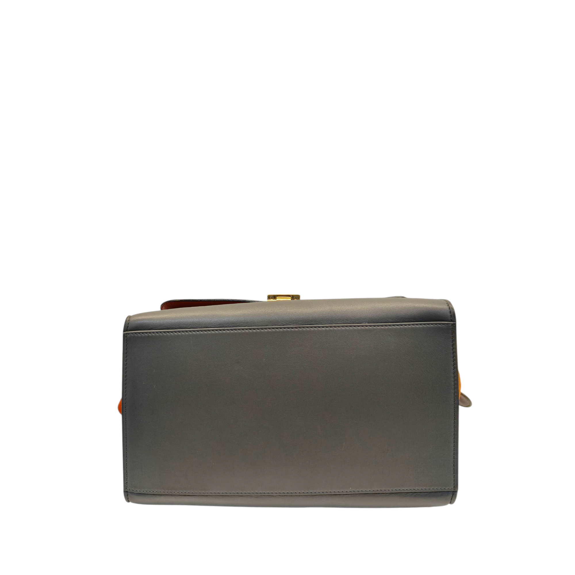 Celine Tri Colour Leather and Saude Medium Trapeza Bag