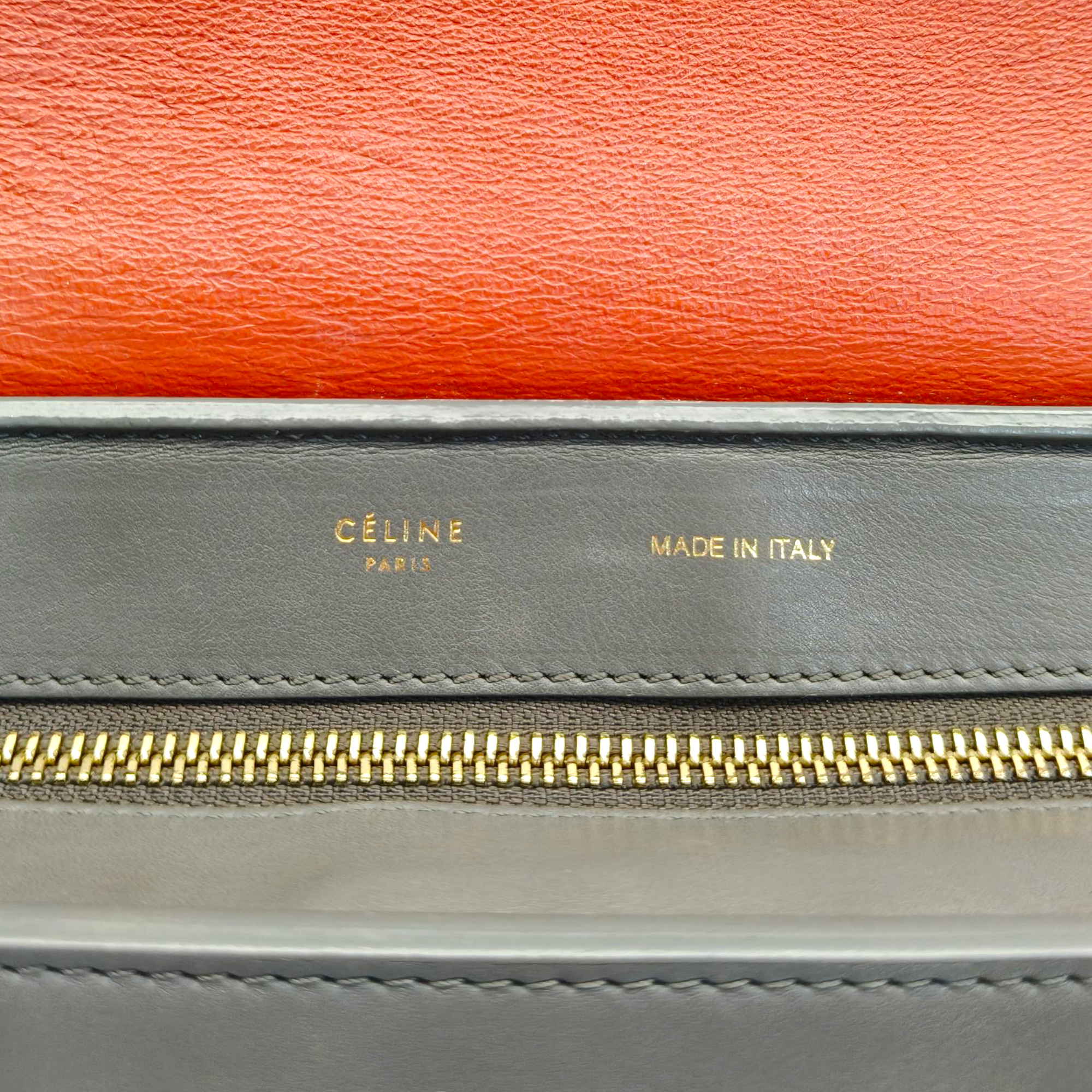 Celine Tri Colour Leather and Saude Medium Trapeza Bag