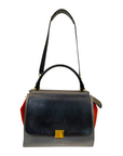 Celine Tri Colour Leather and Saude Medium Trapeza Bag