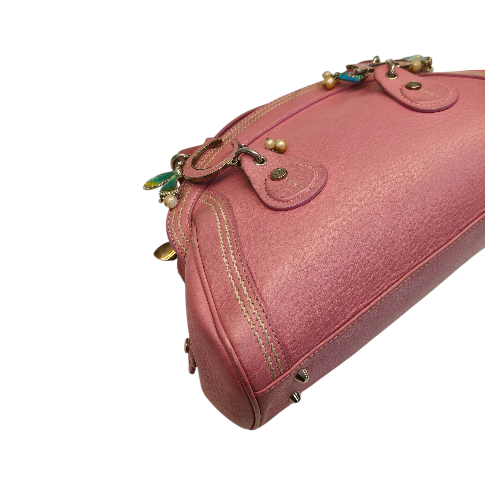 Dior Pink Leather Small Limited Edition Butterfly Detective Satchel Bag