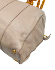 Prada Beige Soft Leather Plastic Chain Shoulder Bag
