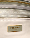 Prada Beige Soft Leather Plastic Chain Shoulder Bag