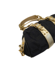 Versace Black/Gold Monogram Fabric and Leather Madonna Framed Satchel Bag