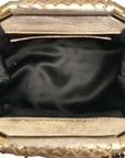 Versace Black/Gold Monogram Fabric and Leather Madonna Framed Satchel Bag