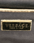 Versace Black/Gold Monogram Fabric and Leather Madonna Framed Satchel Bag