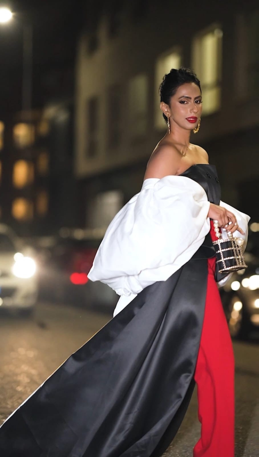 Atsu couture Multi Color Piece Gown with Pants Size UK 10