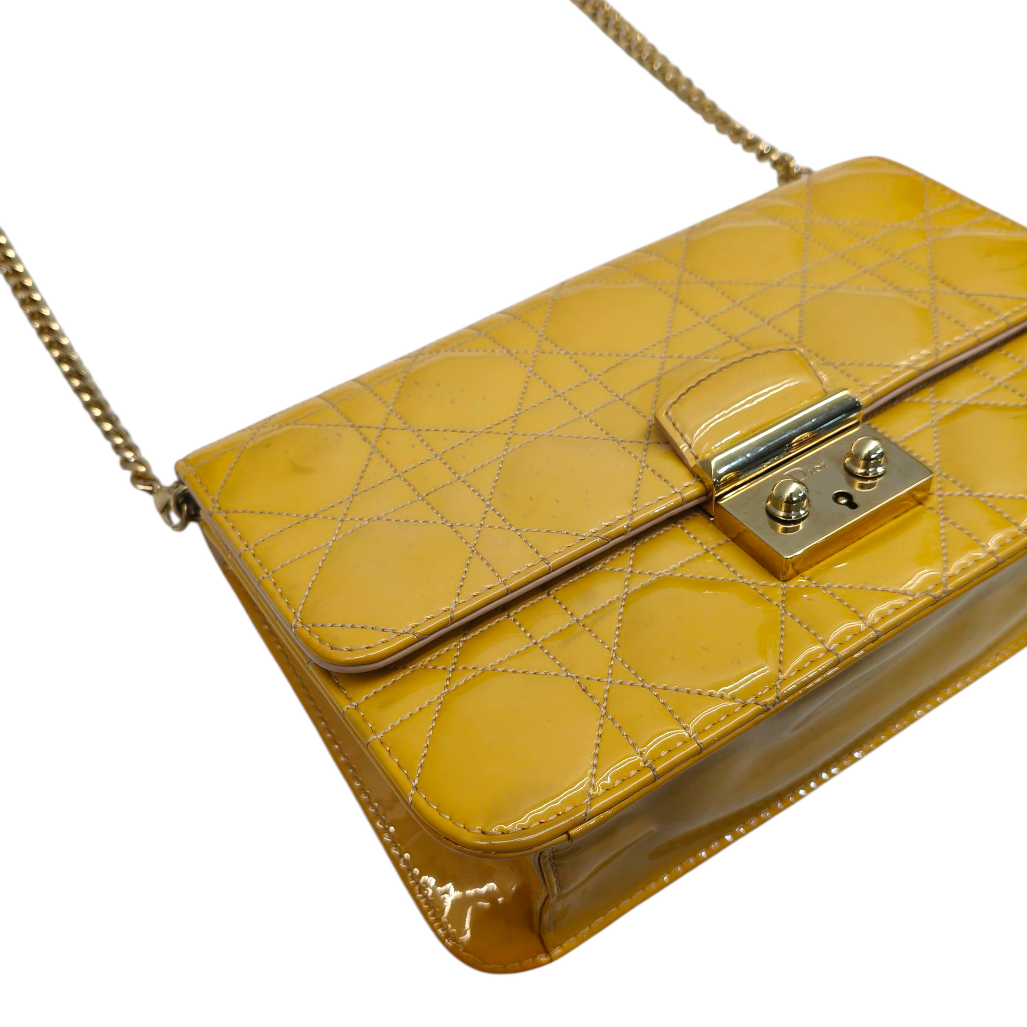 Christian Dior Cannage Patent Leather Miss Dior Promenade Bag