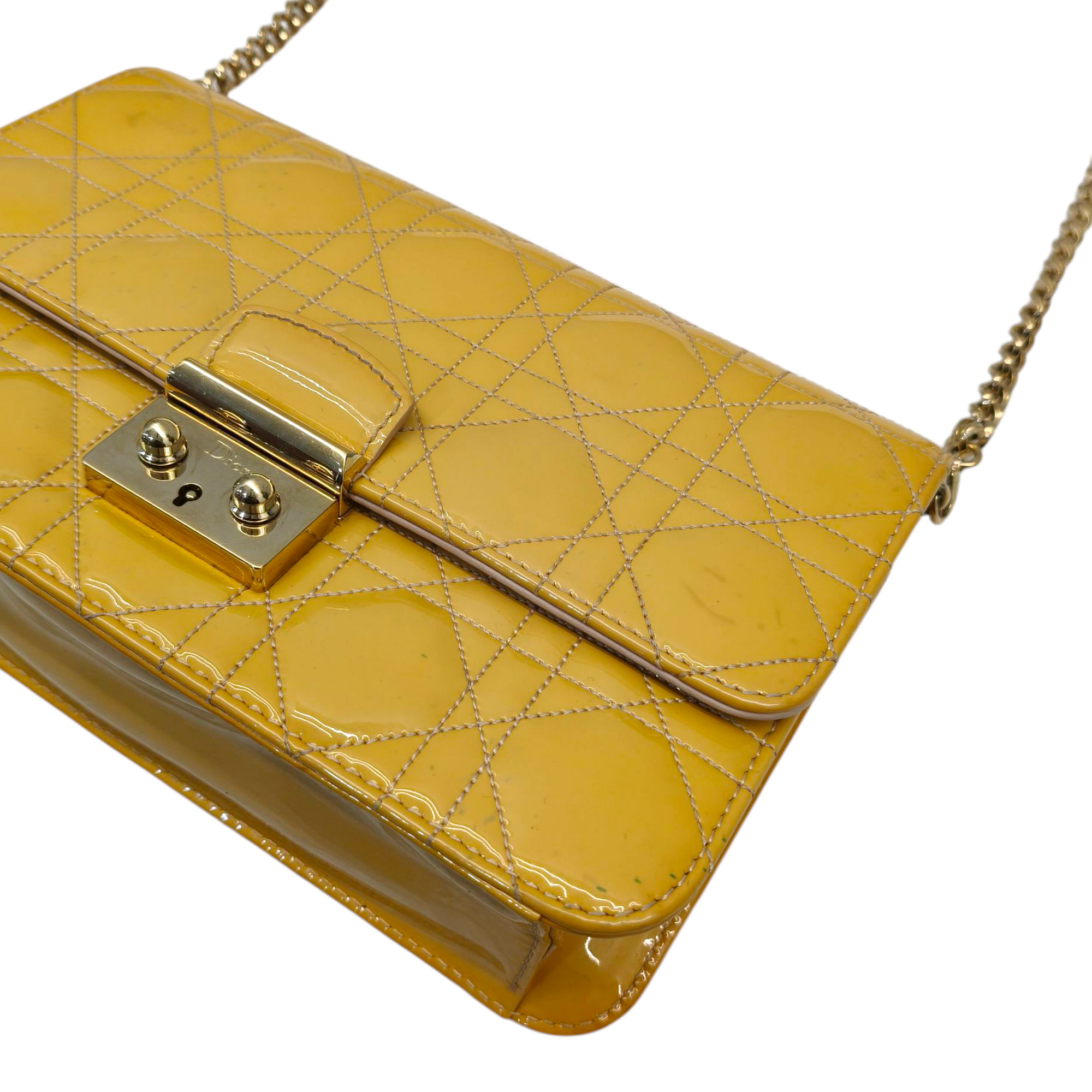 Christian Dior Cannage Patent Leather Miss Dior Promenade Bag