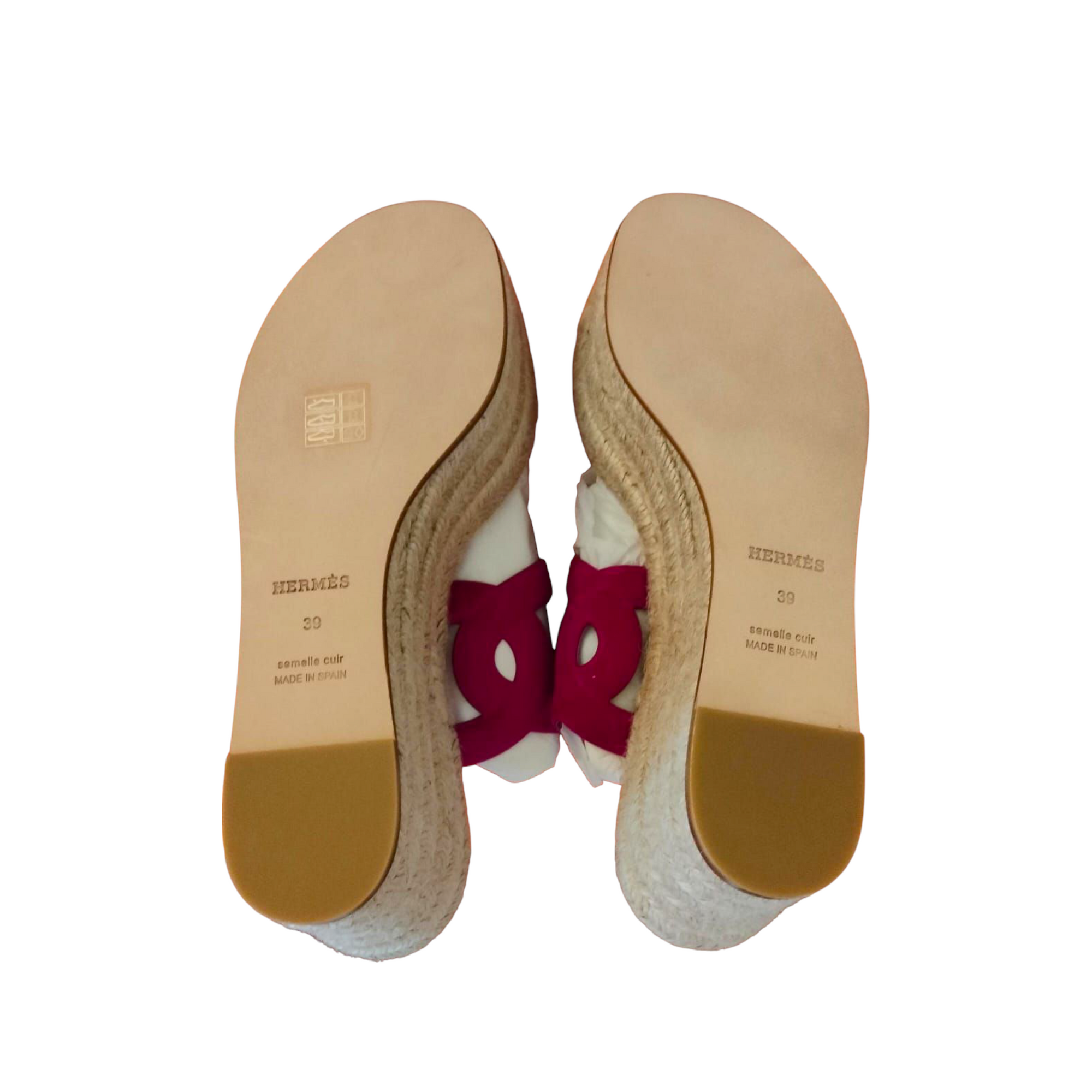 Hermes Ithea 30 espadrille in Rouge Cinétique / Orange Capucine EU 39