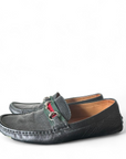 Gucci Web Horsebit Black Leather Loafers