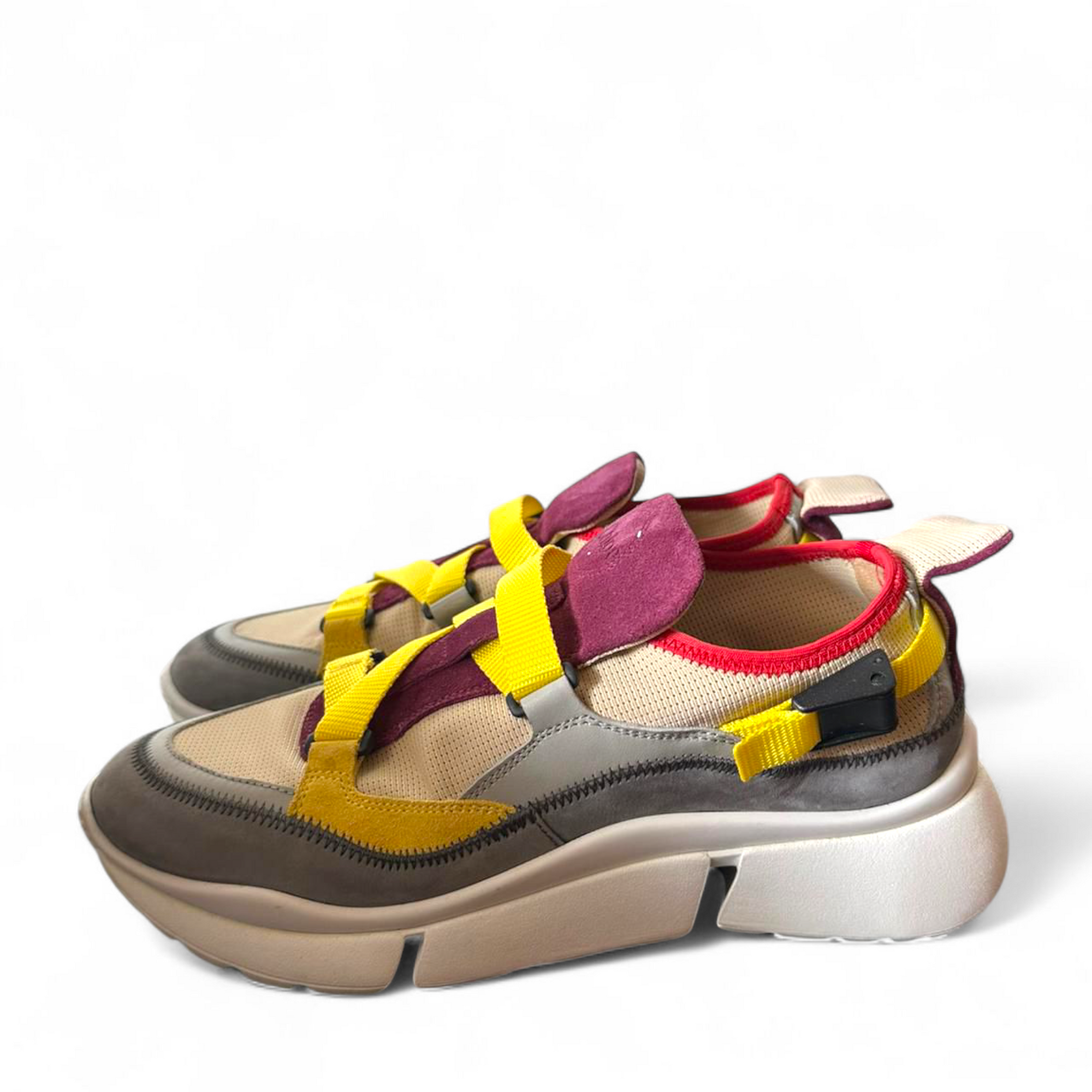 Chloe Sonnie Multicolor Mesh And Suede Sneakers