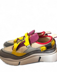Chloe Sonnie Multicolor Mesh And Suede Sneakers