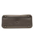 Burberry Grey Leather and House Check Fabric Medium Banner Tote Bag