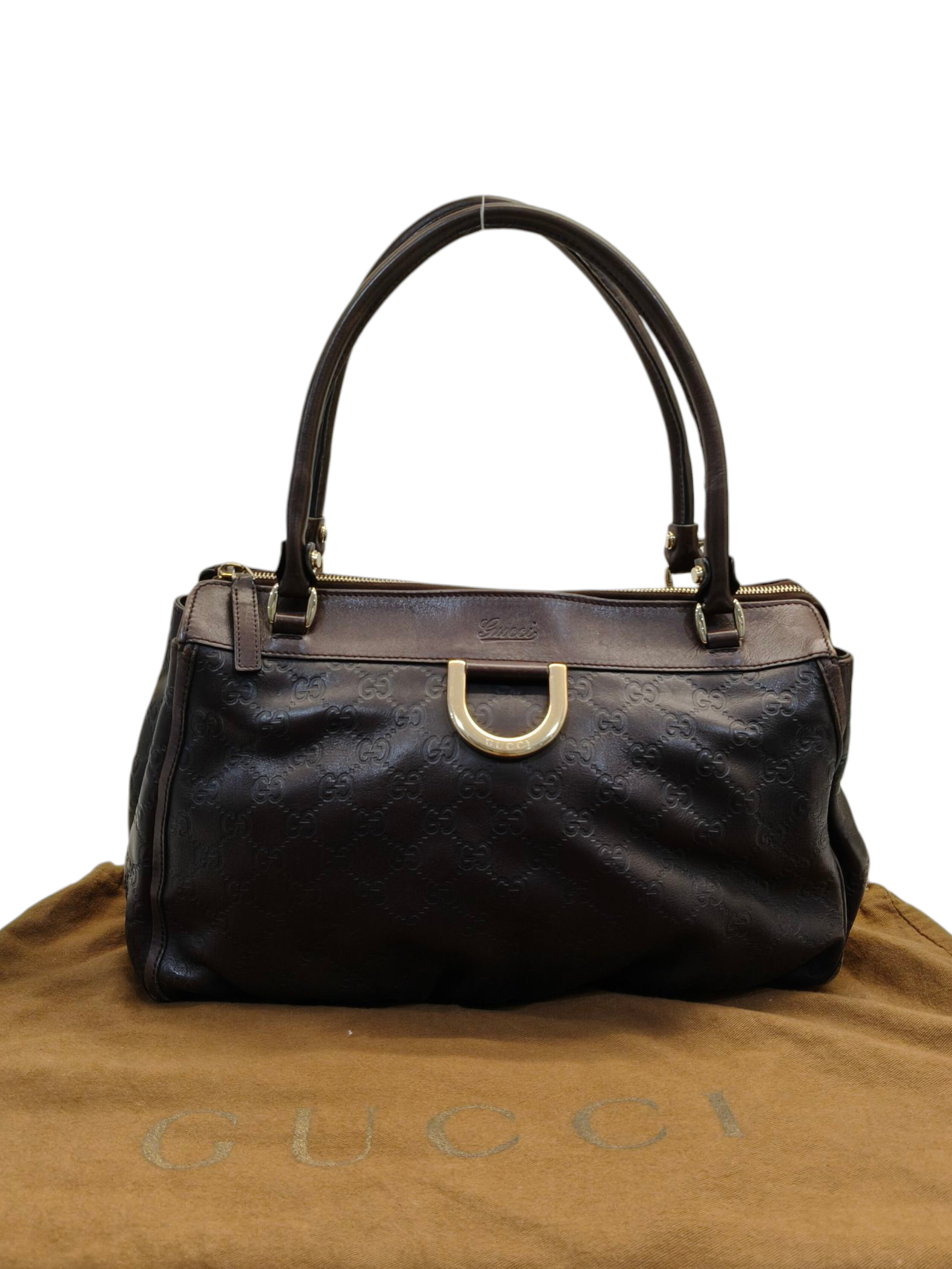 Gucci Brown Guccissima D Ring Leather Tote Bag