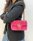 Gucci GG Marmont Small Bag Purple Quilted Velvet