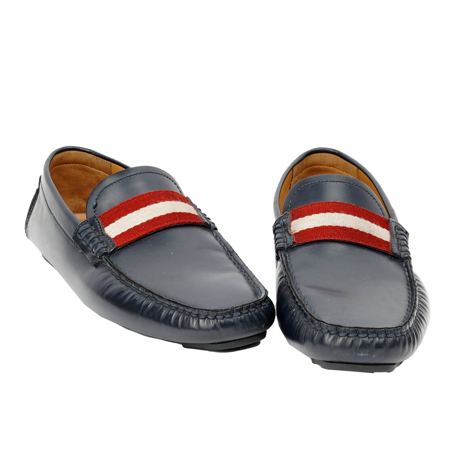 Driver Leather Loafers With Stripes