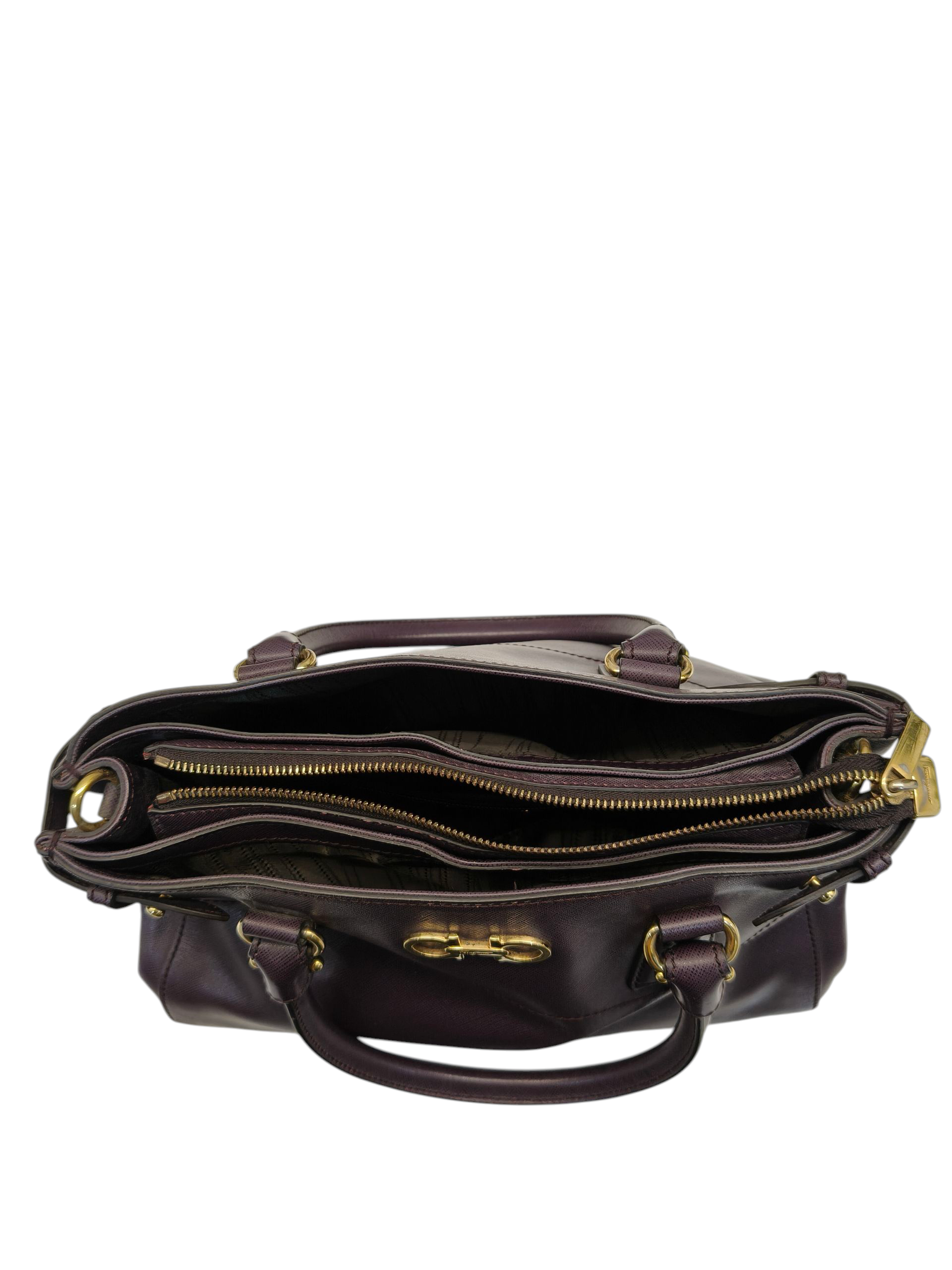 Salvatore Ferragamo Beky Burgundy Large Tote Bag