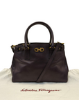 Salvatore Ferragamo Beky Burgundy Large Tote Bag