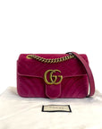 Gucci GG Marmont Small Bag Purple Quilted Velvet