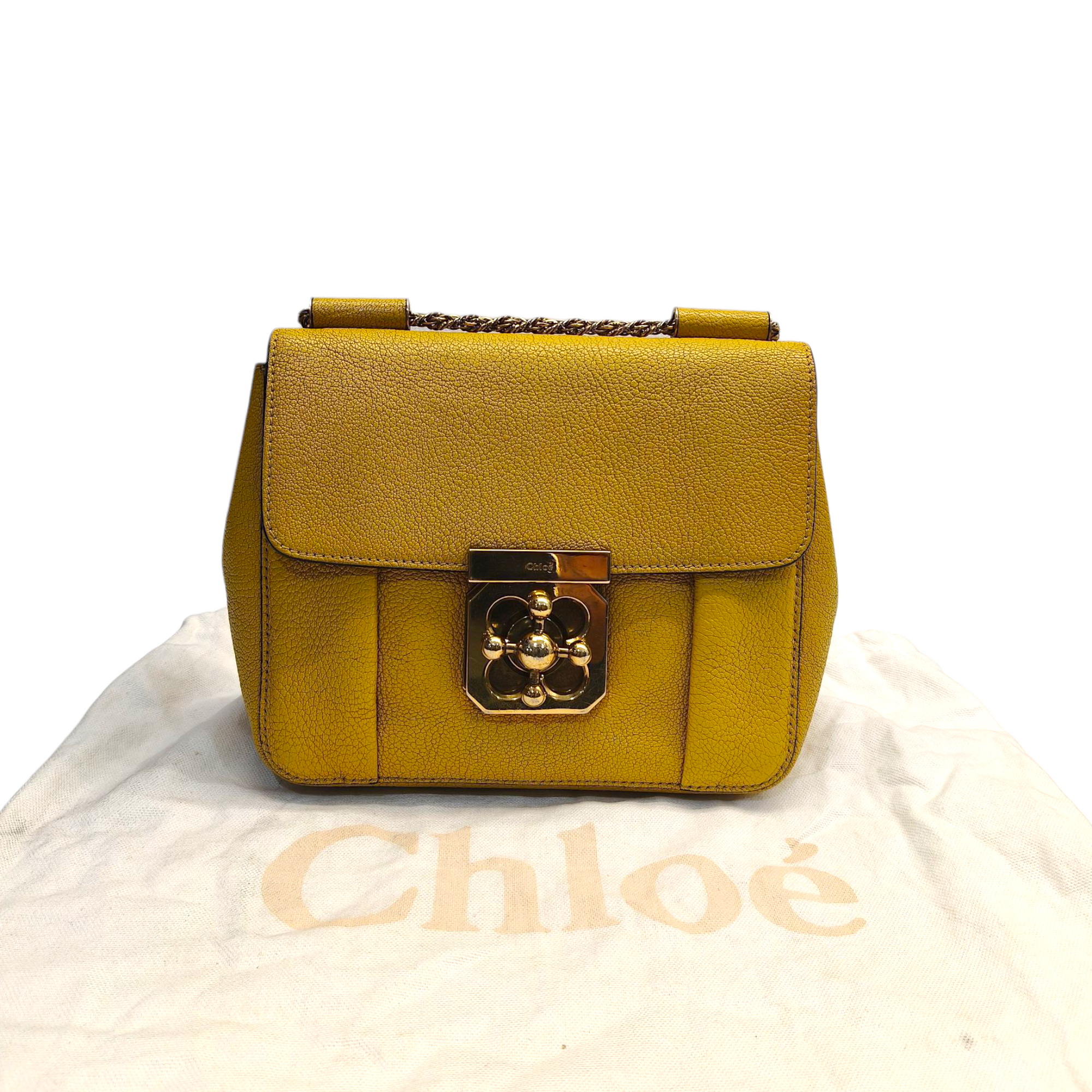 Chloe Mustard Leather Small Elsie Shoulder Bag