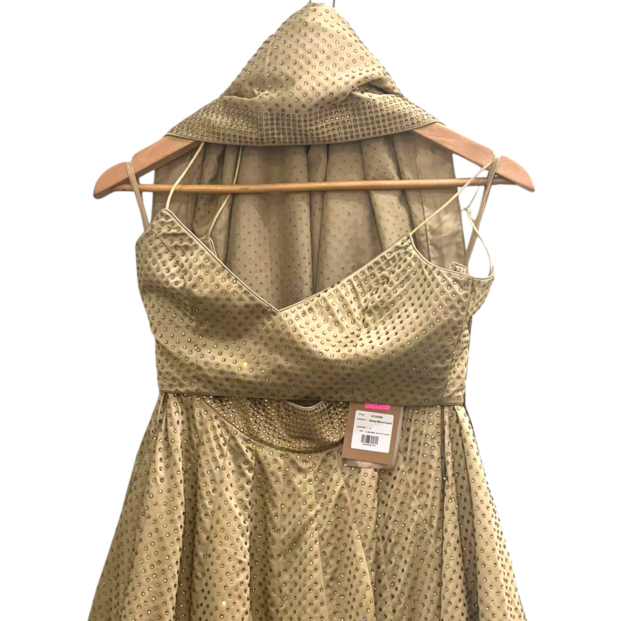 Itrh Gold Crystal Lehenga Set