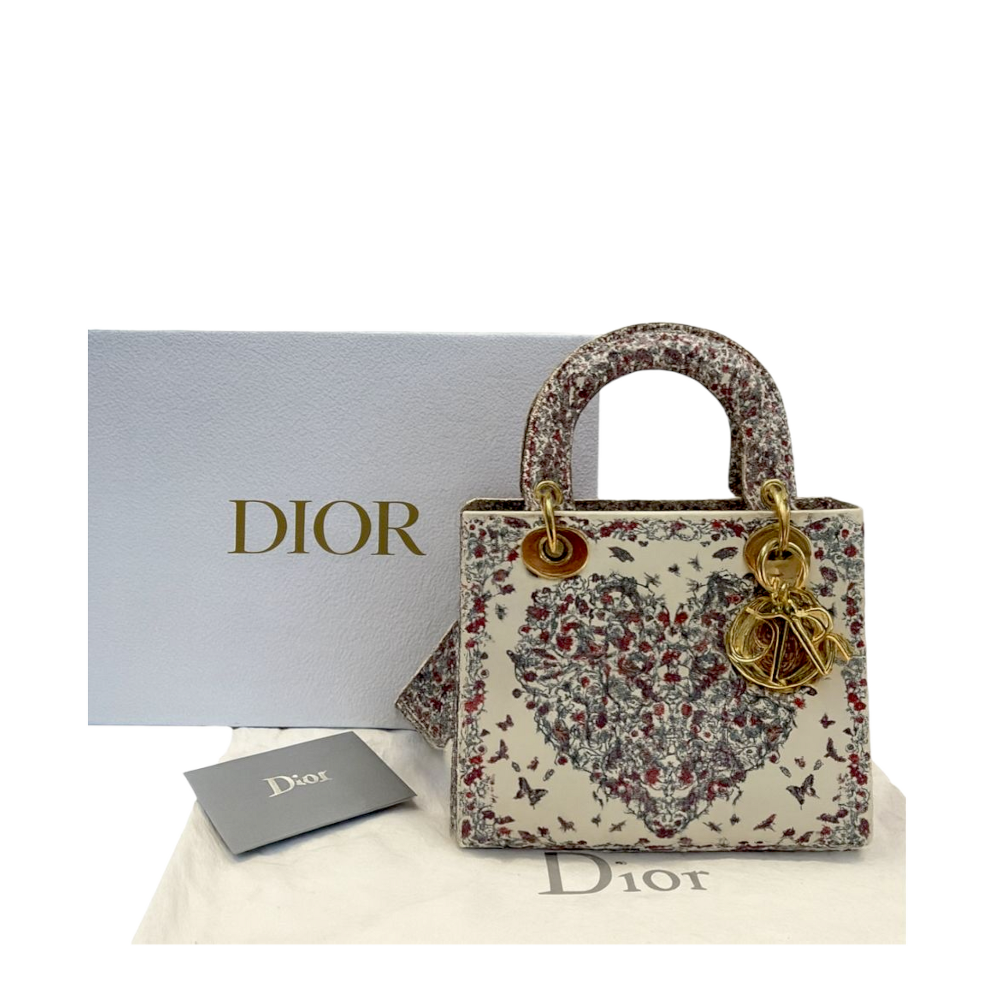 Dioramour Small Lady Dior My ABCDior Bag in Latte Calfskin with gold-finish metal D.I.O.R. charms