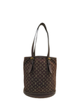 Louis Vuitton Bucket PM Mini Monogram Brown Denim Leather Shoulder Tote Handbag