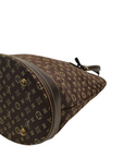 Louis Vuitton Bucket PM Mini Monogram Brown Denim Leather Shoulder Tote Handbag