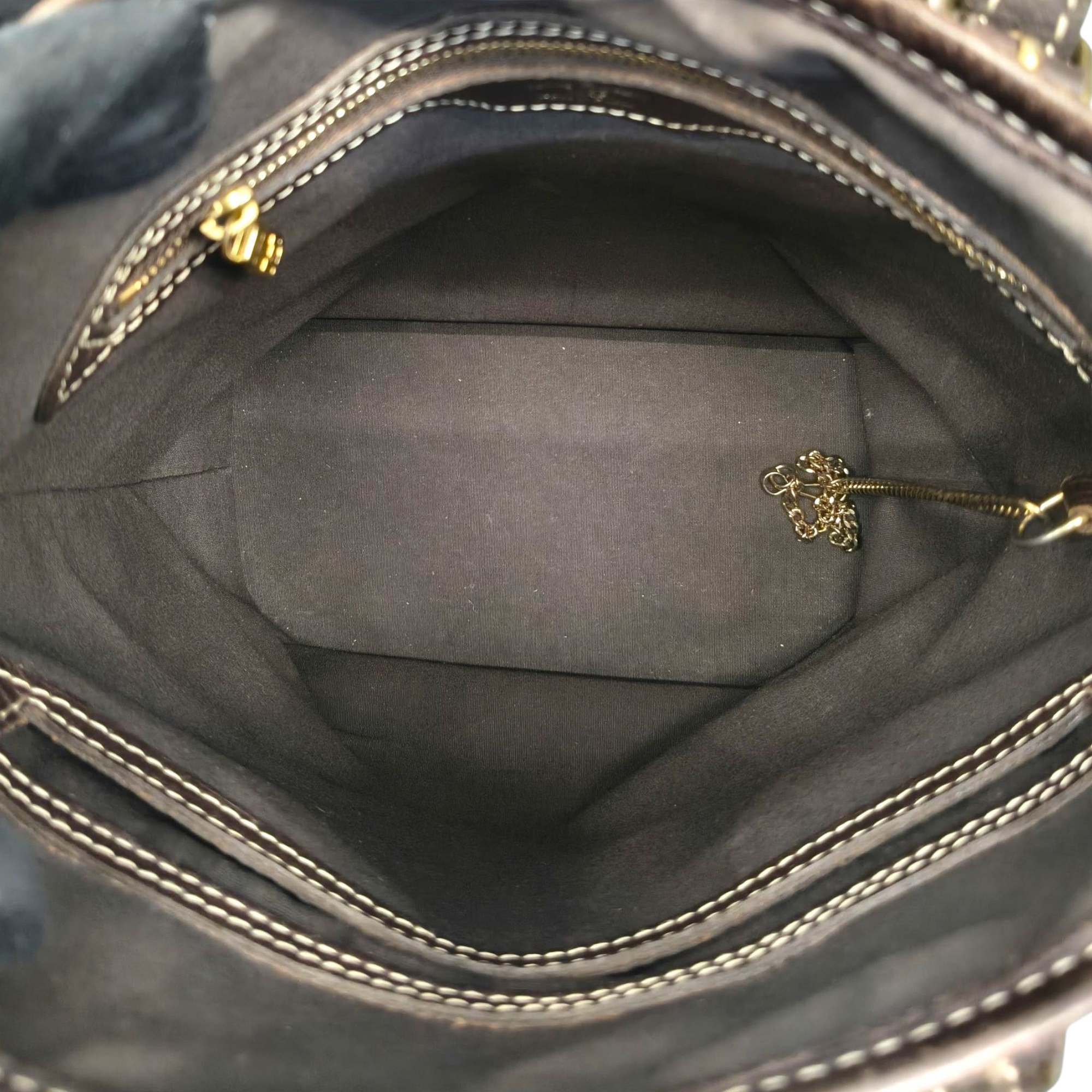 Louis Vuitton Bucket PM Mini Monogram Brown Denim Leather Shoulder Tote Handbag