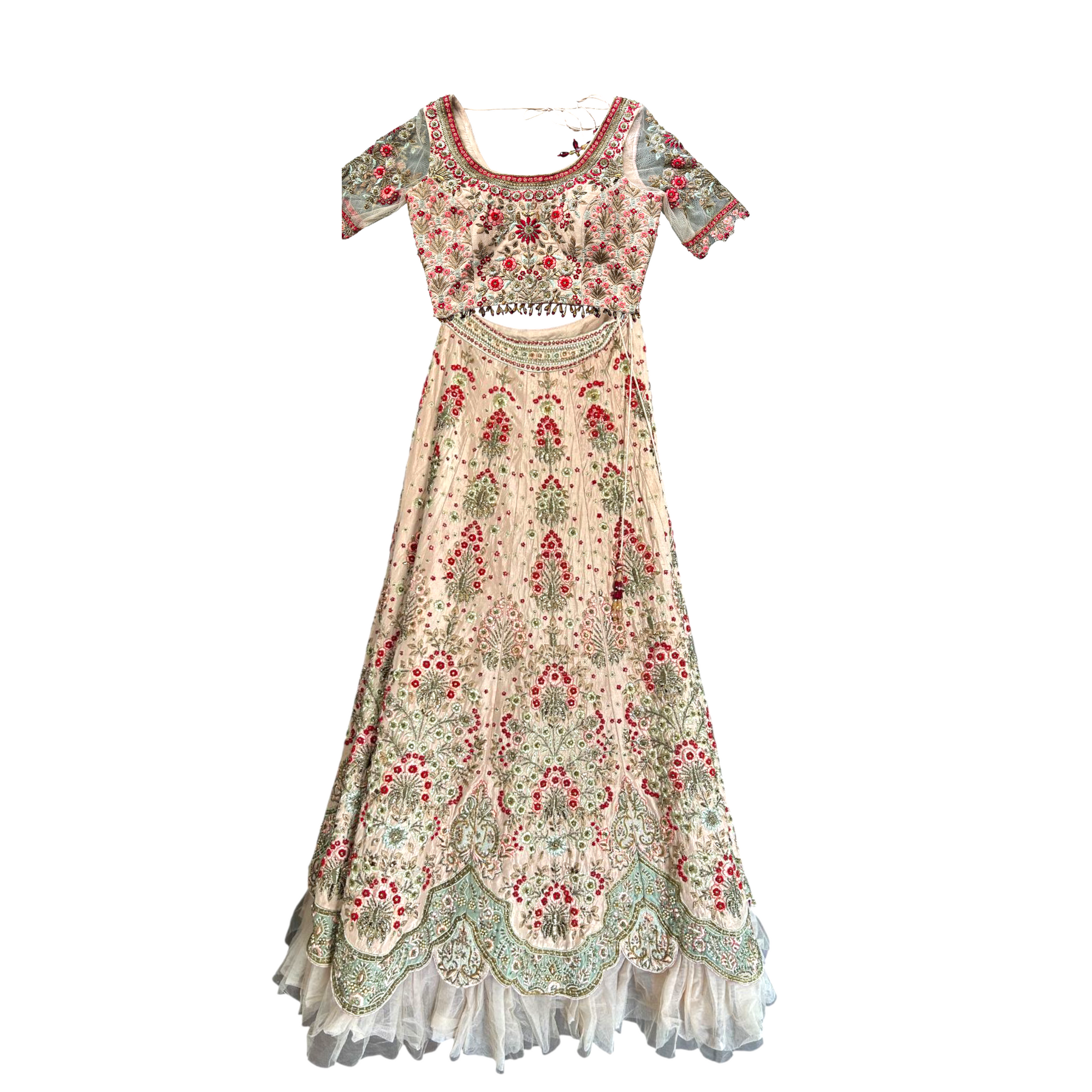 VARUN BAHL PINK EMBROIDERED LEHENGA