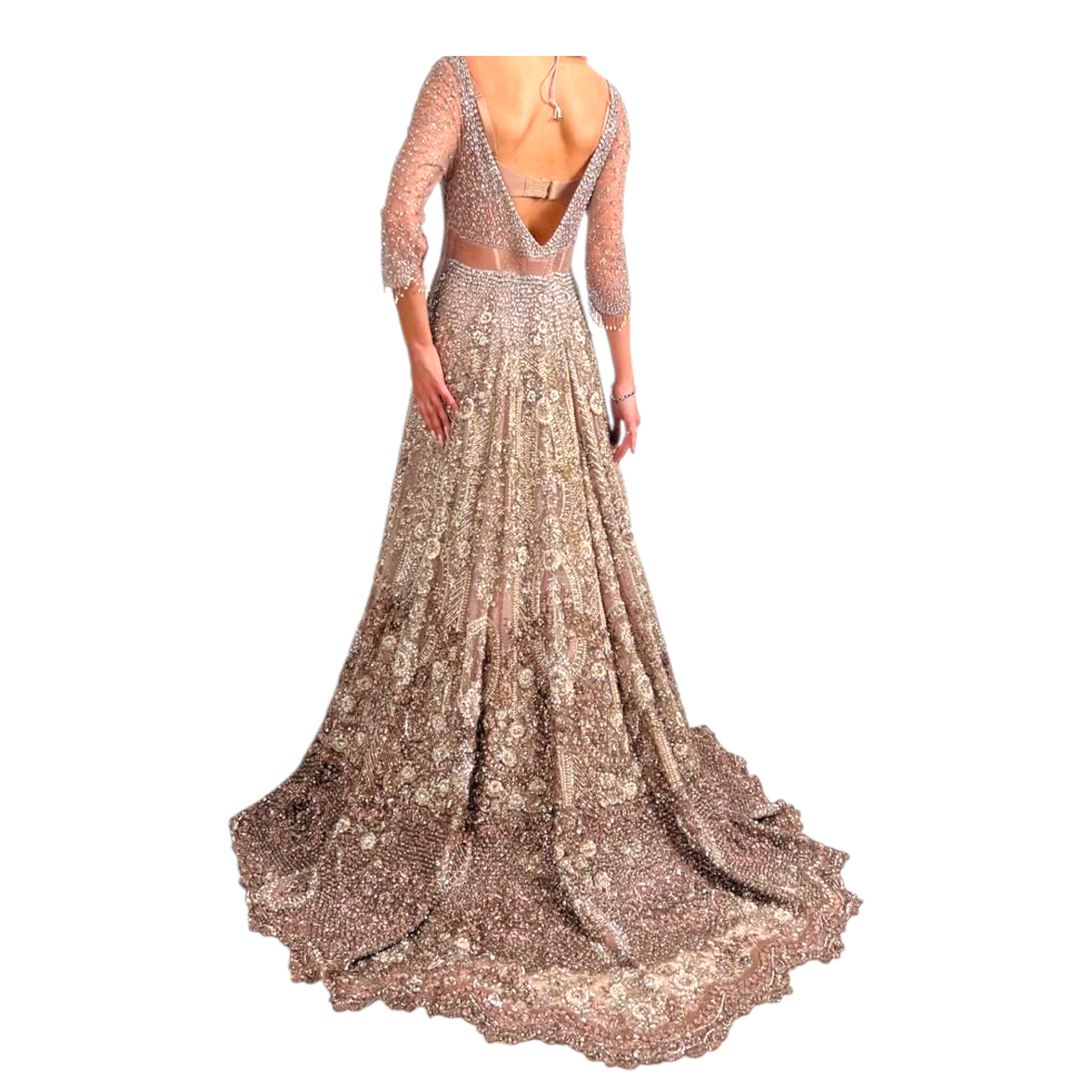 Dolly J Europa Pale Pink Shimmer Gown Set