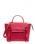 Celine Red Micro Leather Belt Top Handle Bag