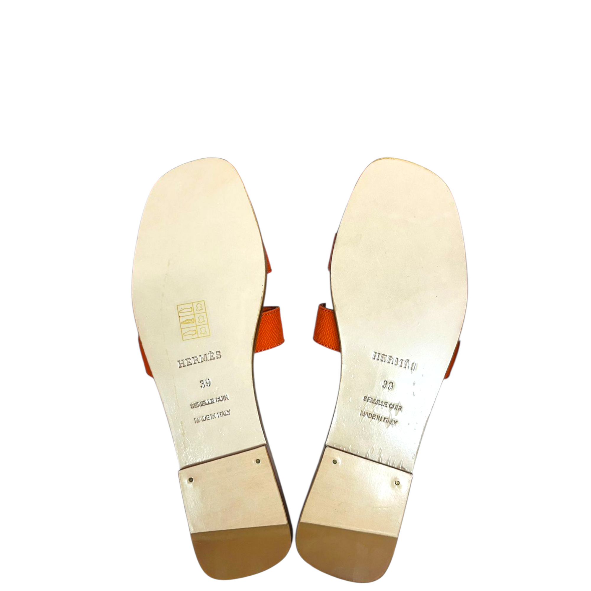 Hermes Oran Leather Sandals EU 39