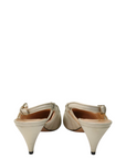 Gucci Nappa Charlotte Chevron Matelasse Double G Slingback Pumps White Size- 37.5
