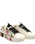 Dolce & Gabbana Multicolor Leather Printed Appliques Sneakers Size- 37.5