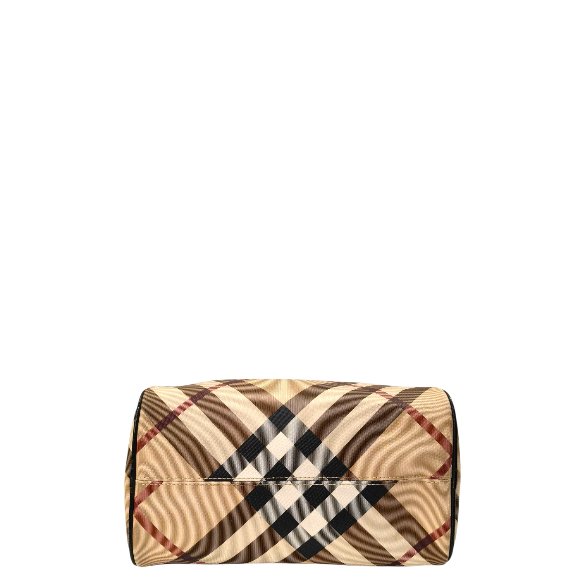 Burberry Beige Nova Check PVC Chester Boston Bag