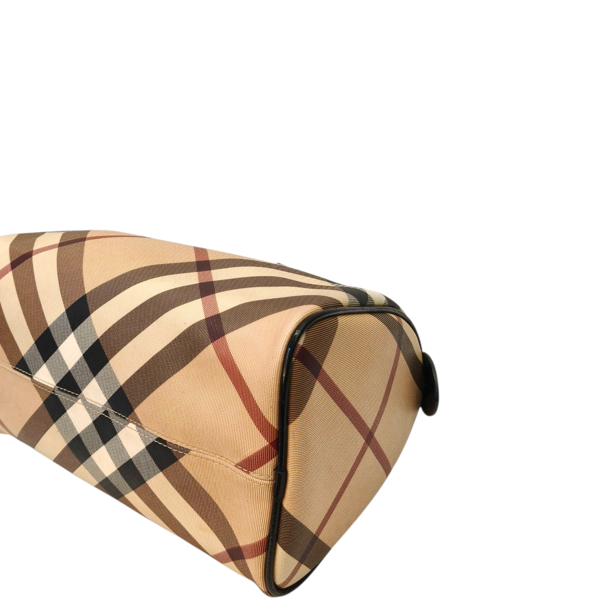 Burberry Beige Nova Check PVC Chester Boston Bag