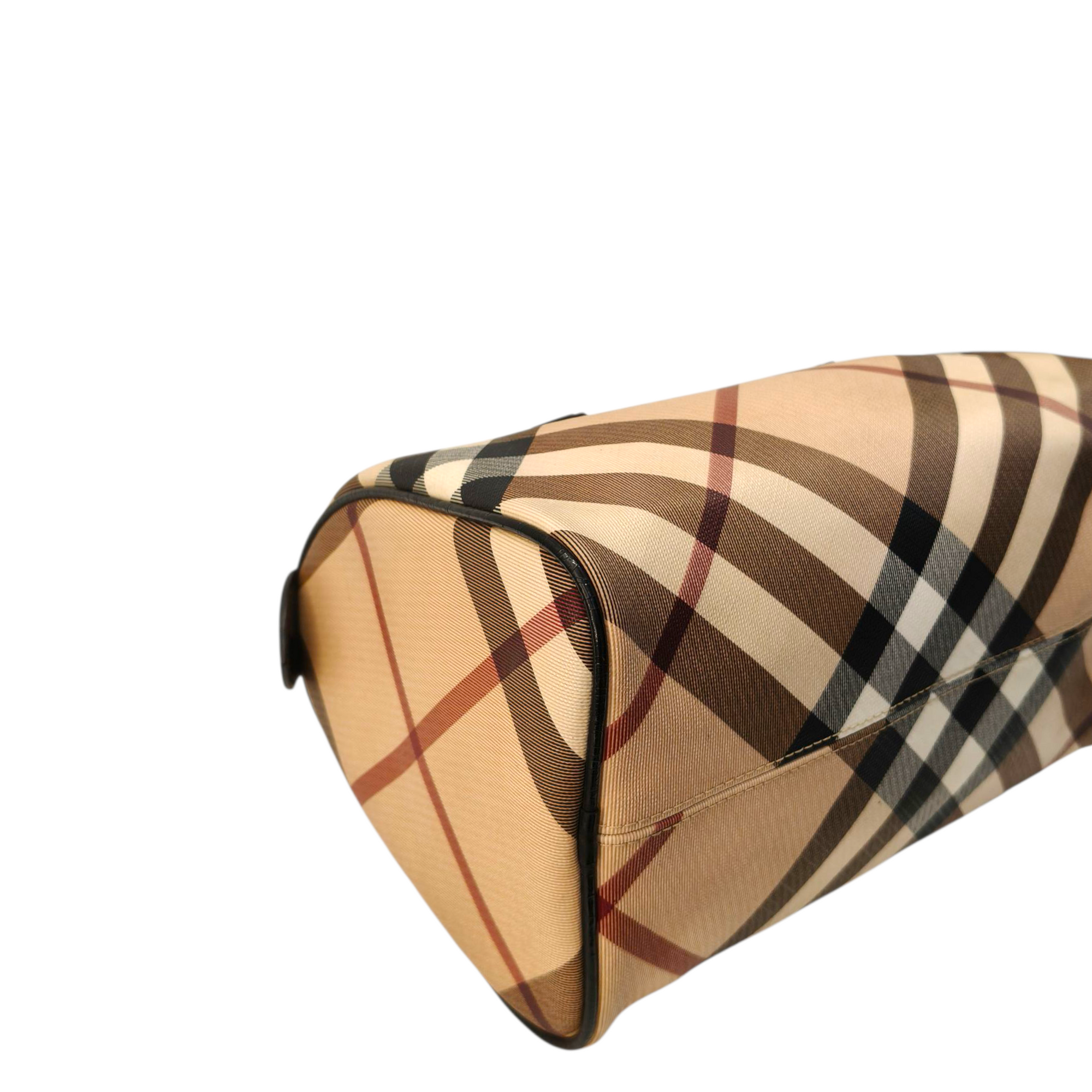 Burberry Beige Nova Check PVC Chester Boston Bag