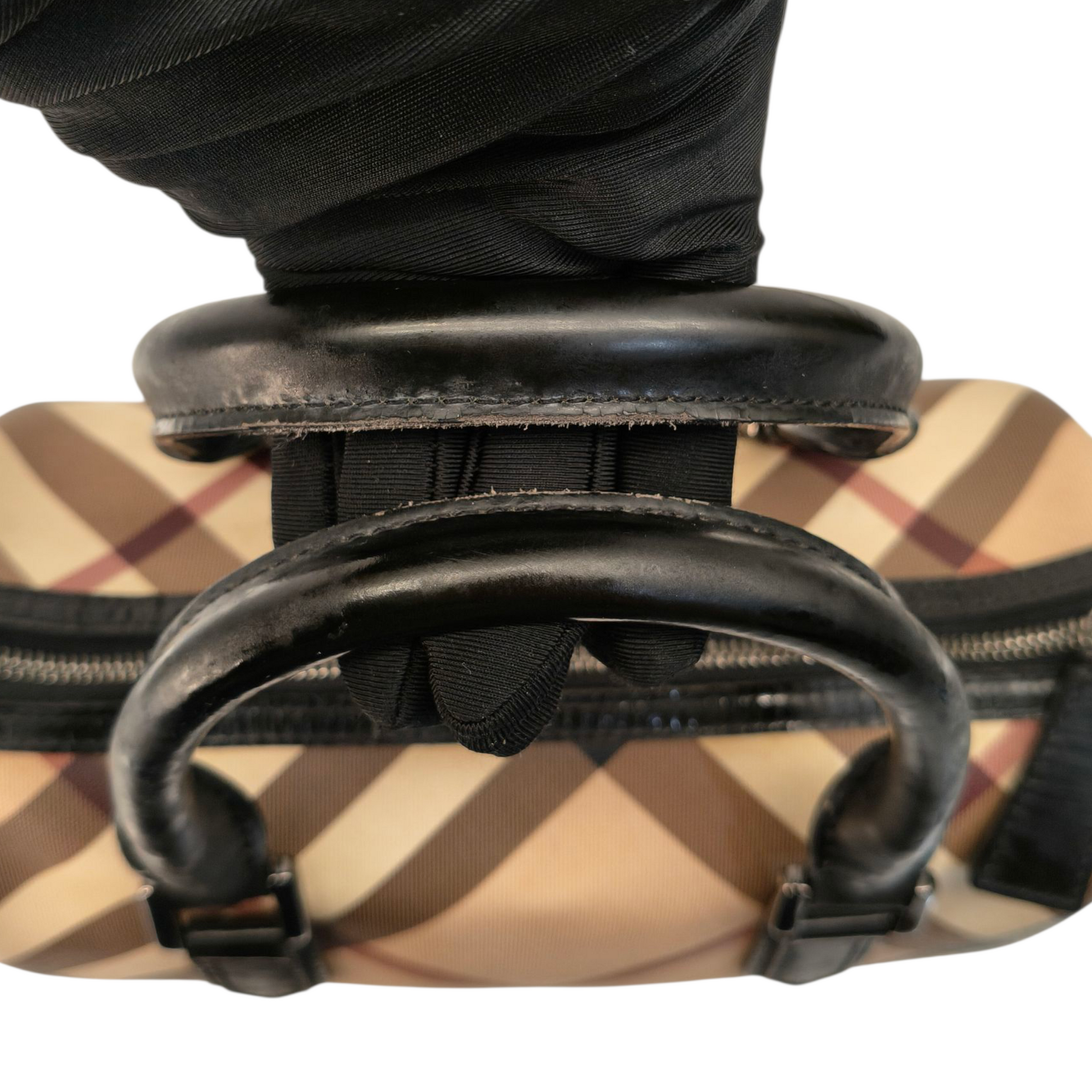 Burberry Beige Nova Check PVC Chester Boston Bag