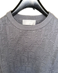 Dior Men Dior Oblique Grey Cotton-Blend Jacquard Sweater S