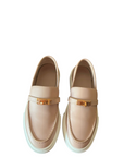 Hermes Beige Leather Game Slip on Loafers EU 38.5