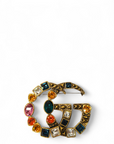 Gucci Double G Crystal-Embellished Brooch